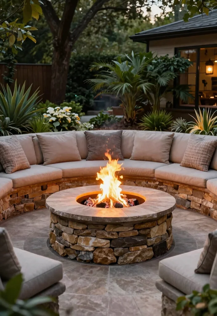 13 Professional Hot Tub Deck Ideas for a Sturdy Base 8. Integrated Fire Pit Area 0
