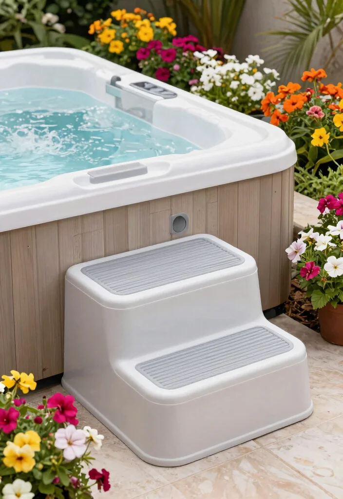15 Cool Hot Tub Accessories Ideas for More Fun 14. Portable Hot Tub Steps 0