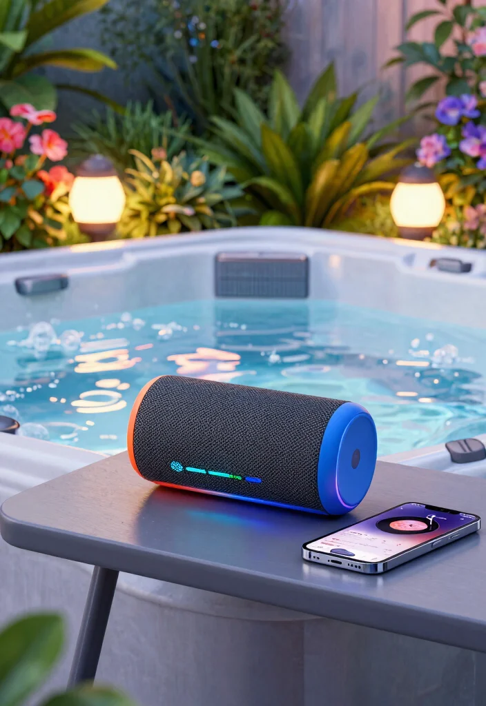 15 Cool Hot Tub Accessories Ideas for More Fun 2. Waterproof Bluetooth Speaker 0