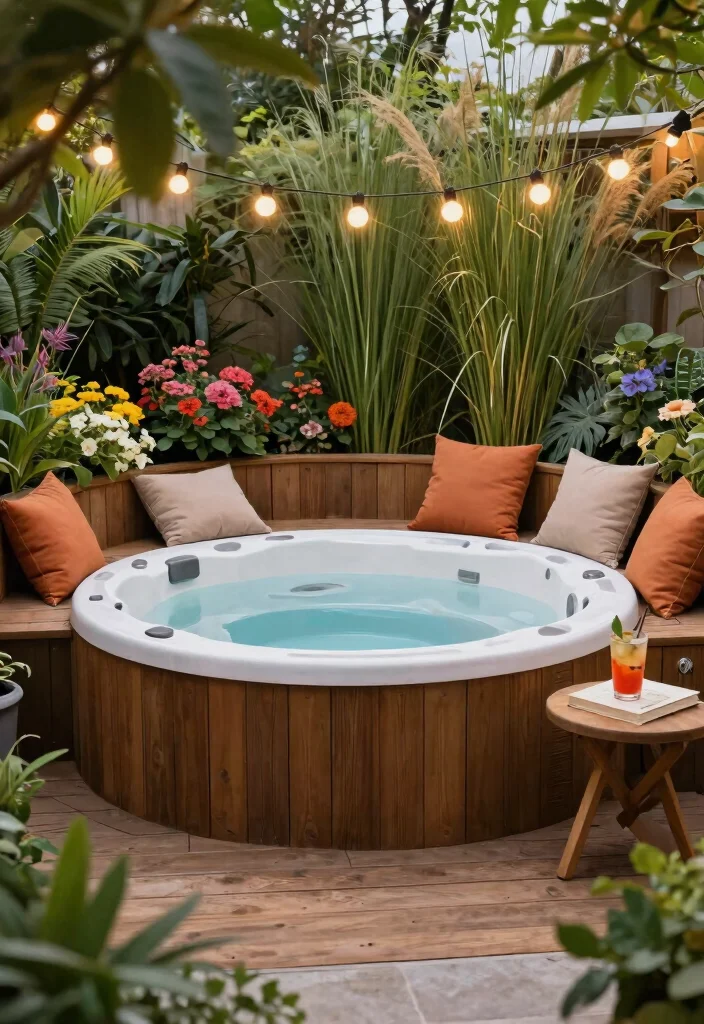 15 Creative Hot Tub Ideas to Upgrade Your Home Spa 1. Garden Hot Tub Nook 0