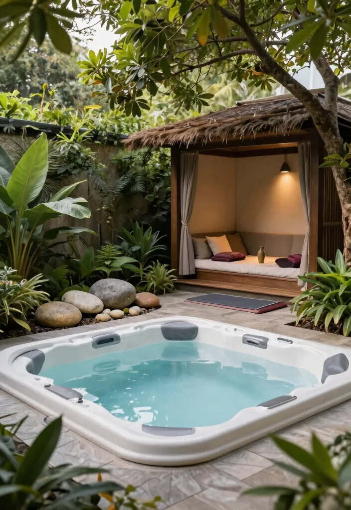 15 Creative Hot Tub Ideas to Upgrade Your Home Spa 15. Wellness Retreat Features 0