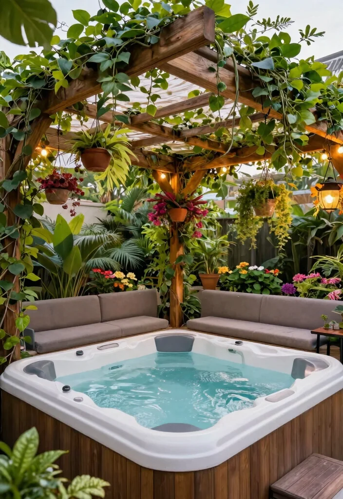 15 Creative Hot Tub Ideas to Upgrade Your Home Spa 2. Canopy Cover for Relaxation 0