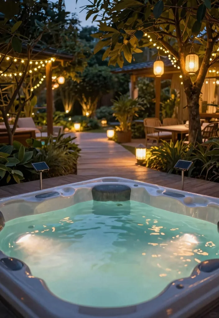15 Creative Hot Tub Ideas to Upgrade Your Home Spa 6. Upgraded Lighting Ideas 0
