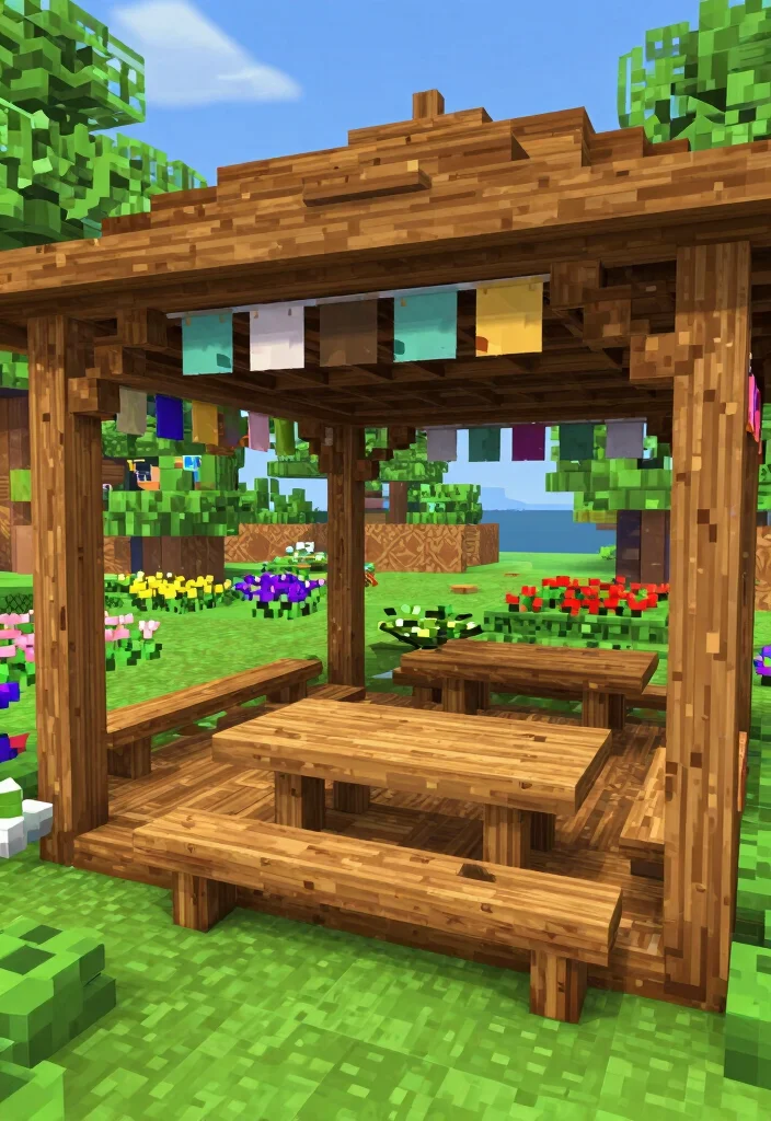 15 Creative Minecraft Gazebo Ideas for Your Virtual World 11. Pavilion Style Gazebo 0