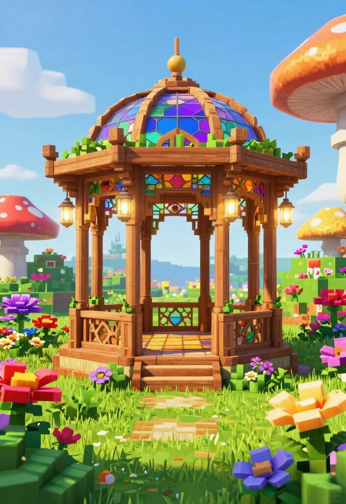 15 Creative Minecraft Gazebo Ideas for Your Virtual World 4. Fairy Tale Gazebo 0