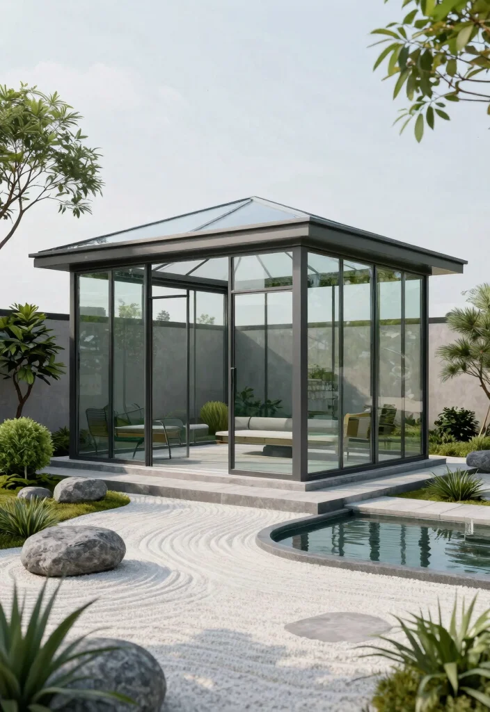 15 Creative Minecraft Gazebo Ideas for Your Virtual World 5. Modern Glass Gazebo 0