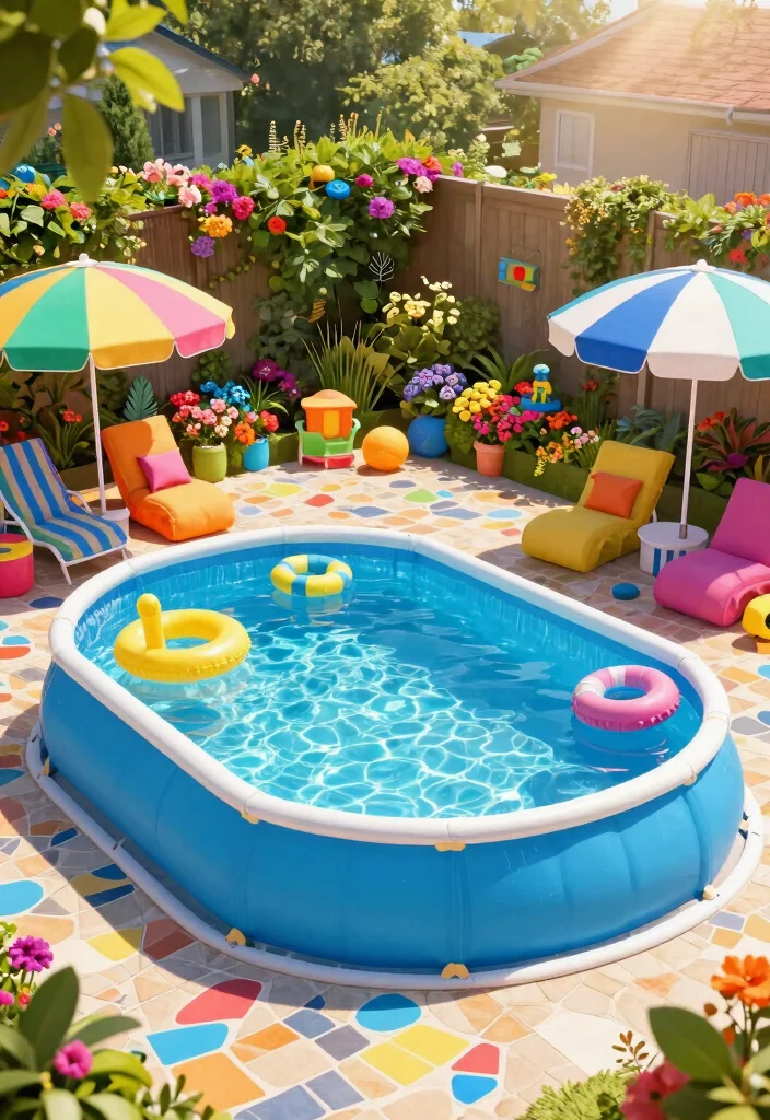 15 Fresh Above Ground Swimming Pool Ideas to Try This Year 24 15 Fresh Above Ground Swimming Pool Ideas to Try This Year 4. Colorful Poolside Retreat 0