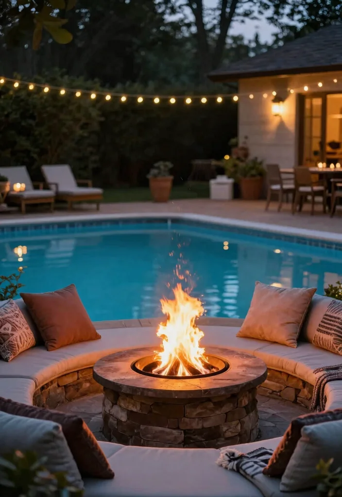 15 Fresh Above Ground Swimming Pool Ideas to Try This Year 26 15 Fresh Above Ground Swimming Pool Ideas to Try This Year 6. Poolside Fire Pit 0
