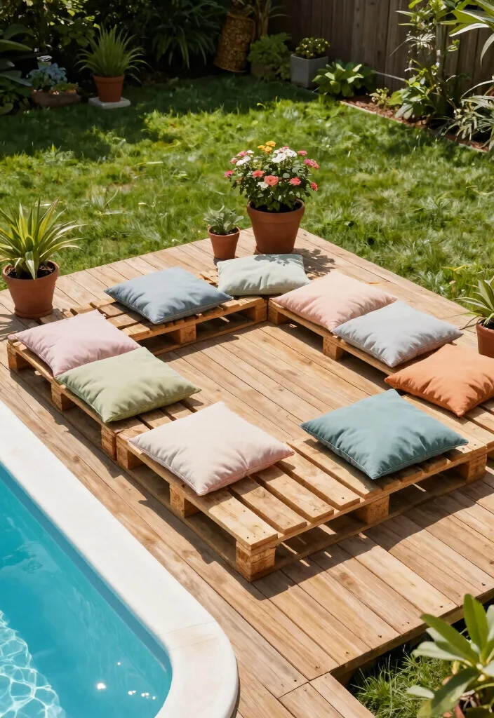15 Genius DIY Above Ground Pool Ideas On a Budget 1. Wooden Pallet Deck 0