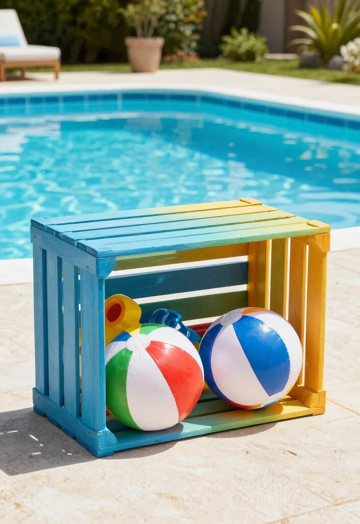 15 Genius DIY Above Ground Pool Ideas On a Budget 7. Pool Toys Storage Solution 0