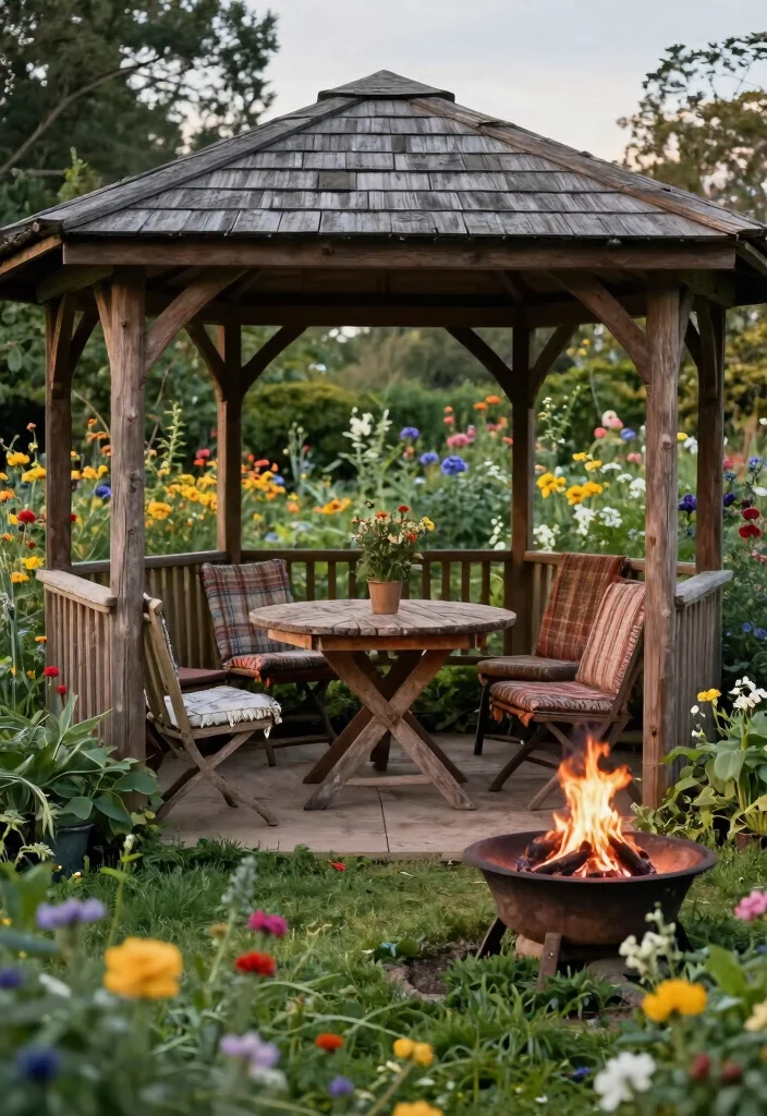 15 Inspiring Gazebo Ideas Backyard Lovers Will Obsess Over 1. Rustic Wooden Gazebo with Vintage Furniture 0