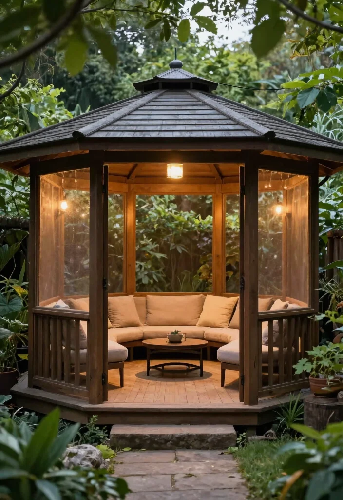 15 Inspiring Gazebo Ideas Backyard Lovers Will Obsess Over 11. Simple Screened Gazebo for Bug Free Relaxation 0