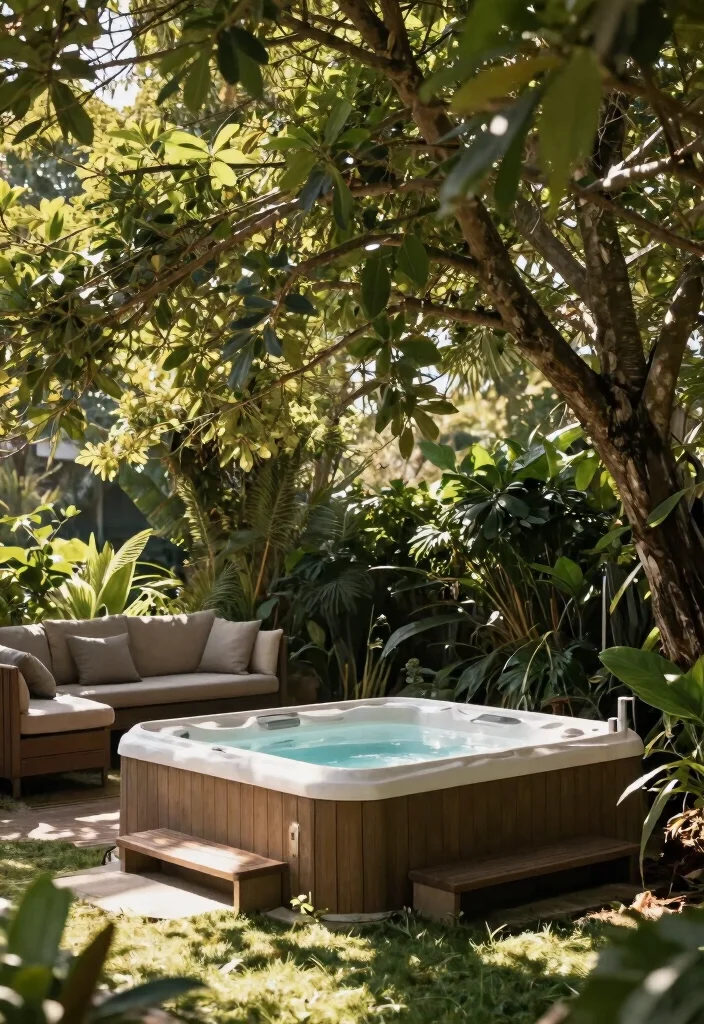 15 Relaxing Hot Tub Ideas Backyard Owners Adore 13. Natural Shade Canopy 0