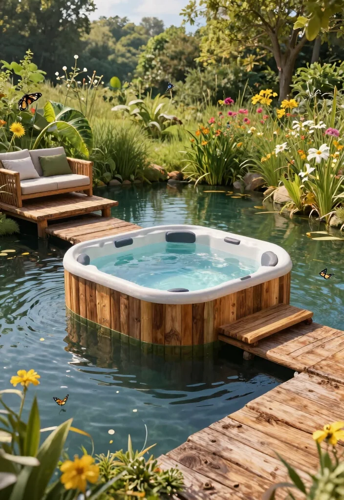 15 Relaxing Hot Tub Ideas Backyard Owners Adore 3. Floating Hot Tub 0