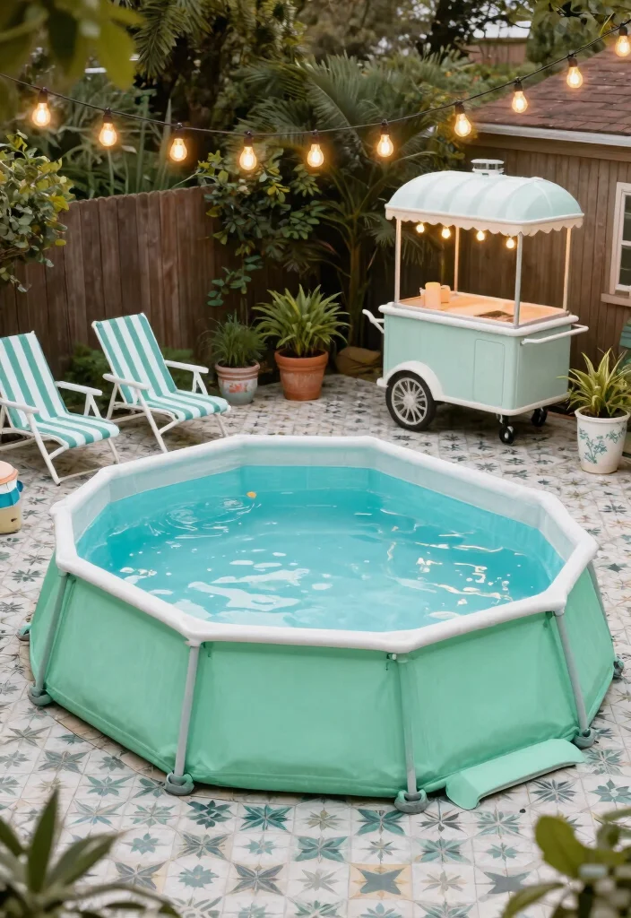 17 Dreamy Above Ground Pool Ideas for a Backyard Oasis 10. Vintage Vibes 0