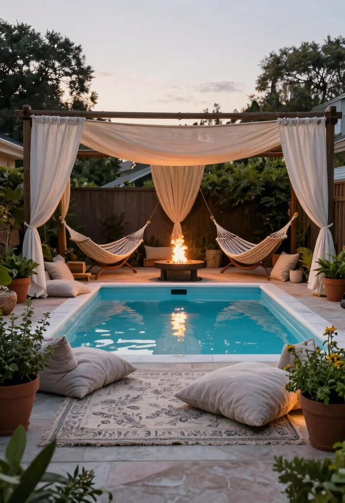 17 Dreamy Above Ground Pool Ideas for a Backyard Oasis 5. Cozy Retreat 0