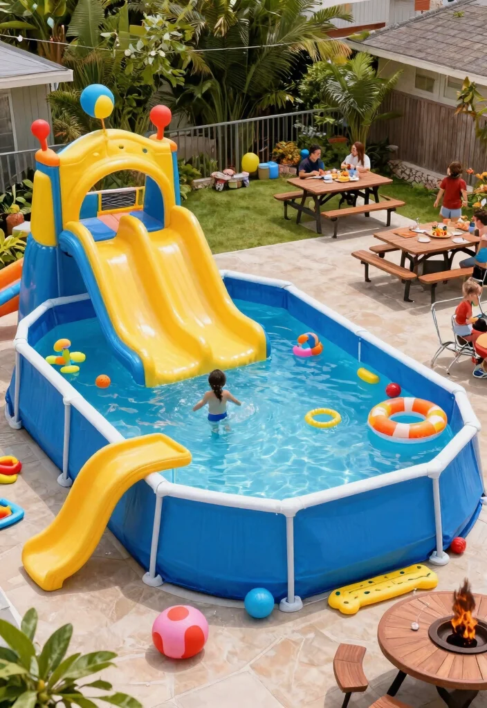 17 Dreamy Above Ground Pool Ideas for a Backyard Oasis 9. Family Fun Zone 0
