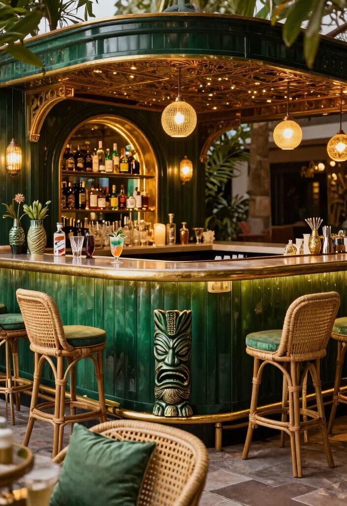 5 Exotic Above Ground Pool Tiki Bar Ideas Tropical Vibes 5. Glamorous Tiki Bar Chic and Cozy 0