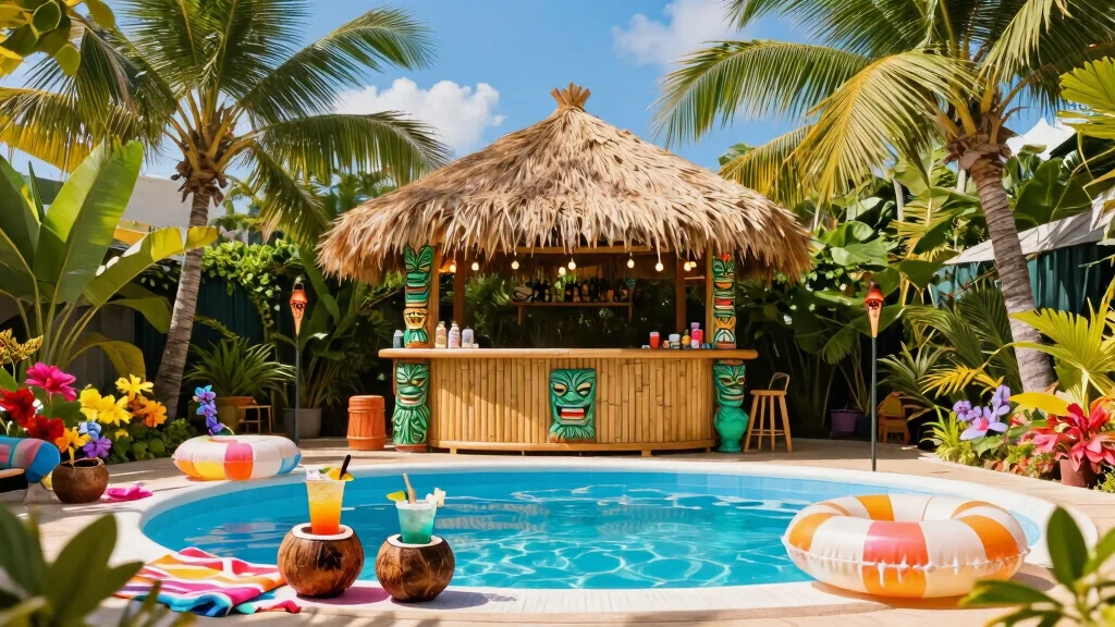 5 Exotic Above Ground Pool Tiki Bar Ideas (Tropical Vibes)