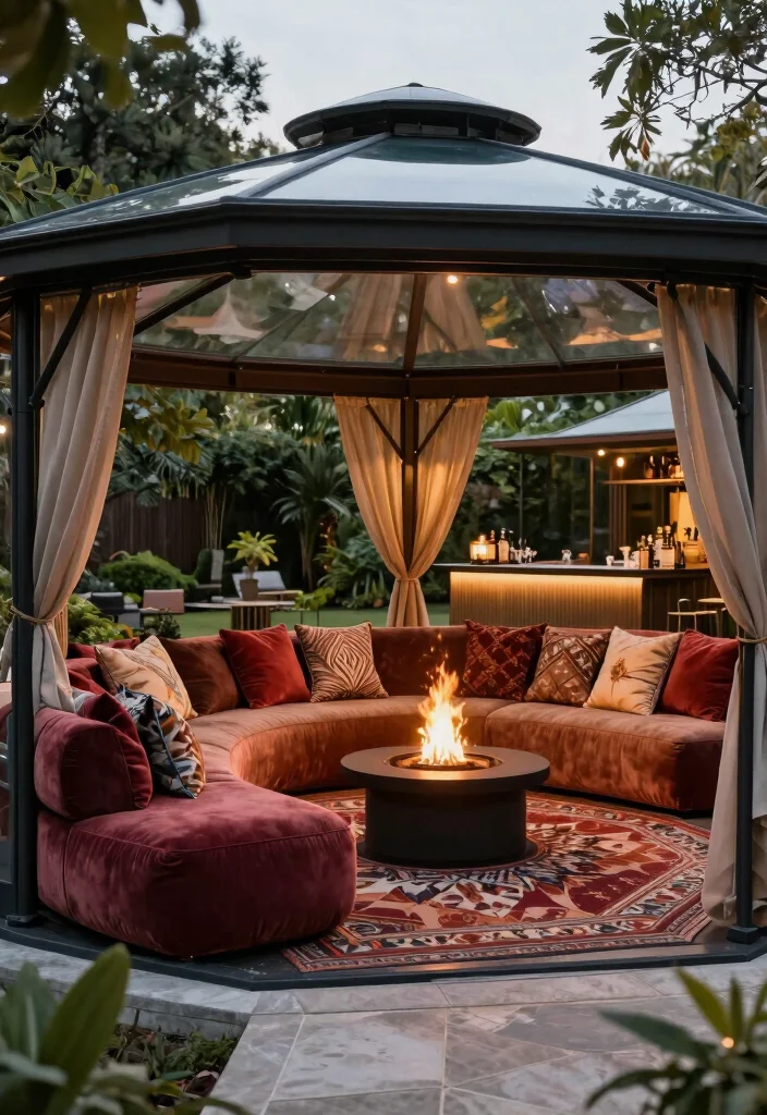 5 Luxury Glass Gazebo Ideas for a Crystal-Clear View 34 5 Luxury Glass Gazebo Ideas for a Crystal Clear View 4. The Luxurious Lounge 0