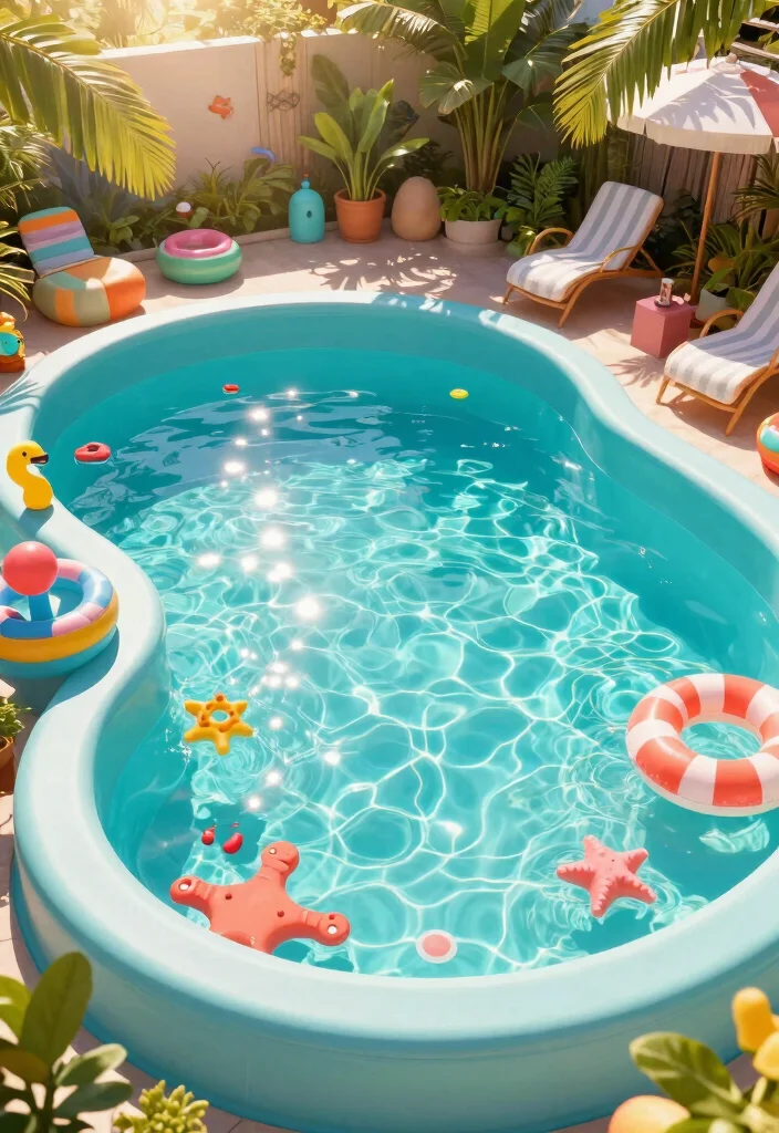 5 Stylish Above Ground Pool Steps Ideas for Easy Access 5. Whimsical Aqua Steps 0