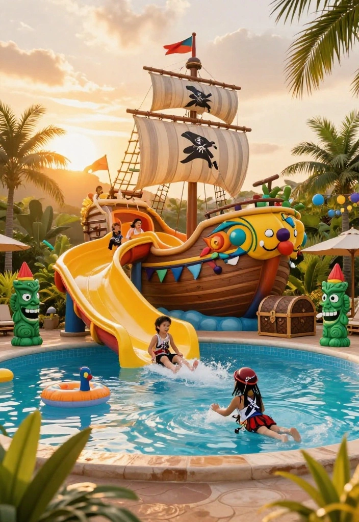 5 Thrilling Above Ground Pool Slide Ideas for Instant Fun 4. The Themed Water Slide for Imaginative Play 0