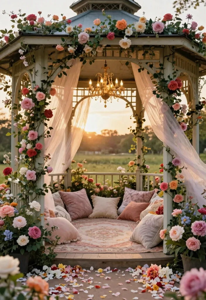 5 Unforgettable Gazebo Proposal Ideas Shell Say Yes 1. Fairy Tale Fantasy Dreamy Floral Accents 0
