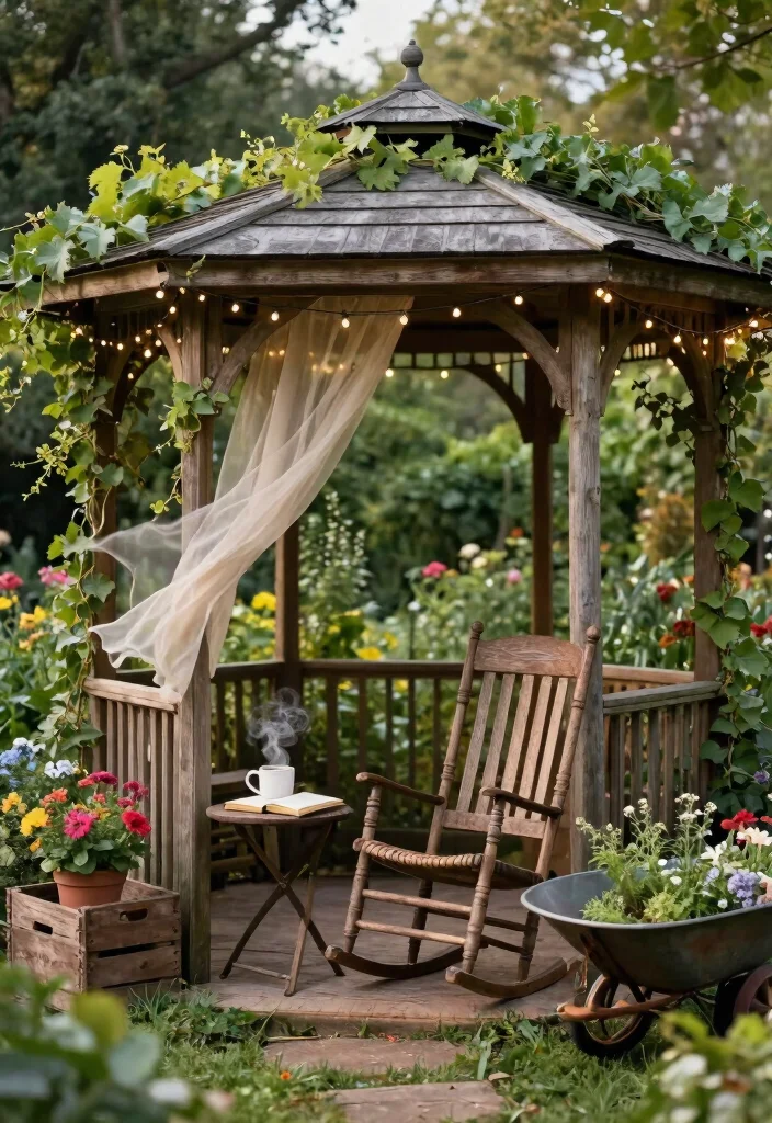 5 Unique Corn Crib Gazebo Ideas for a Farmhouse Look 1. Vintage Corn Crib Retreat 0