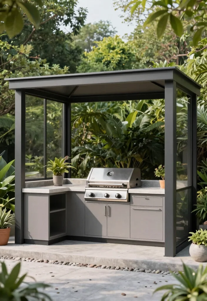 6 Best Grill Gazebo Ideas for the Ultimate BBQ Station 1. Minimalist Modern Gazebo 0
