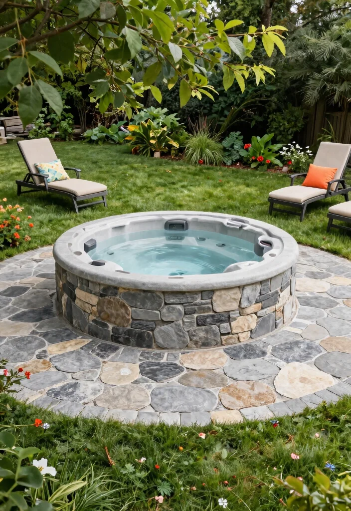 6 Best Hot Tub Base Ideas to Support the Weight 4. Patio Stones for a Classic Look 0