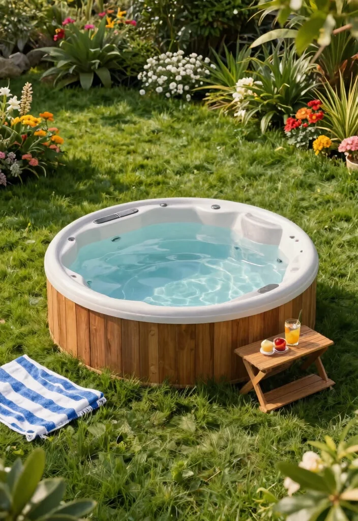 6 Best Hot Tub Base Ideas to Support the Weight 5. Grass or Turf for a Soft Feel 0