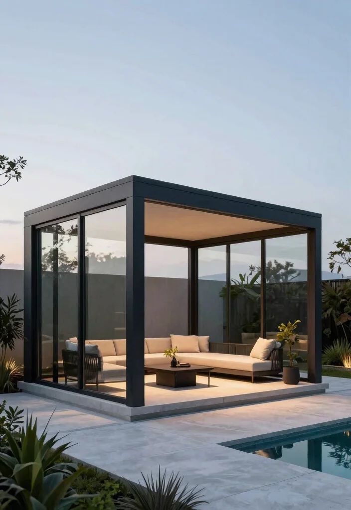 6 Chic Pool Gazebo Ideas Cabanas for Ultimate Privacy 4. The Modern Marvel 0
