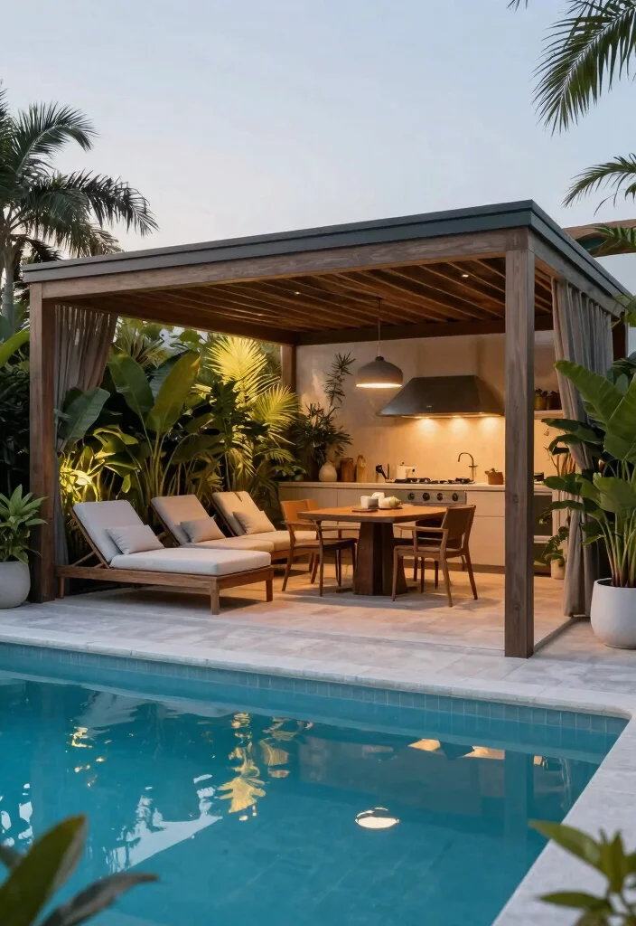6 Chic Pool Gazebo Ideas Cabanas for Ultimate Privacy 6. The Multi Functional Space 0