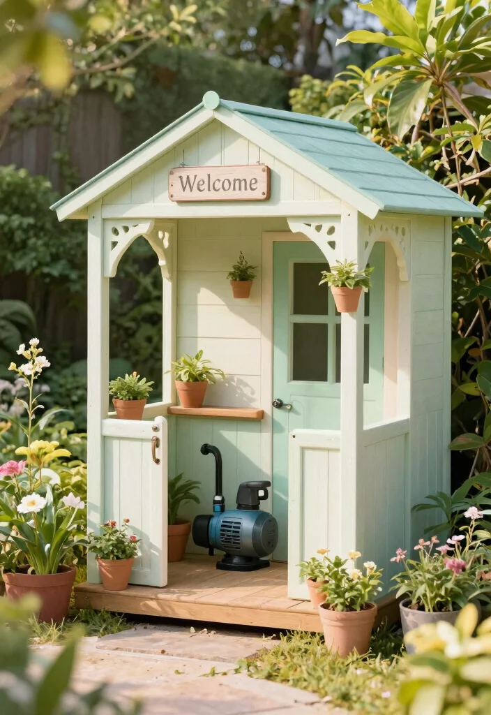6 Clever Ways to Hide Your Above Ground Pool Pump DIY 4. Stylish Garden Shed 0