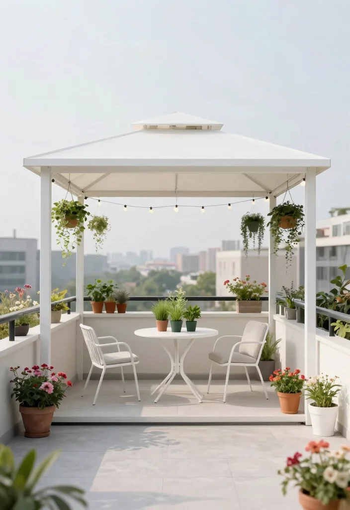 6 Compact Gazebo Ideas for Terrace Balcony Owners 1. Minimalist Canopy Gazebo 0