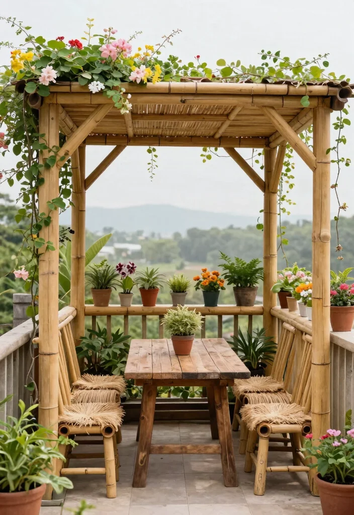 6 Compact Gazebo Ideas for Terrace Balcony Owners 5. Eco Friendly Bamboo Gazebo 0