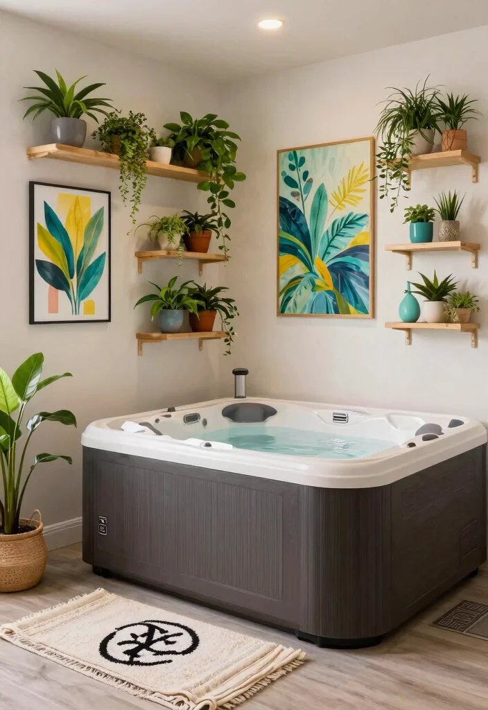 6 Cozy Hot Tub Room Ideas for an Indoor Escape 5. Personalized Retreat Unique Decor and Custom Features 0