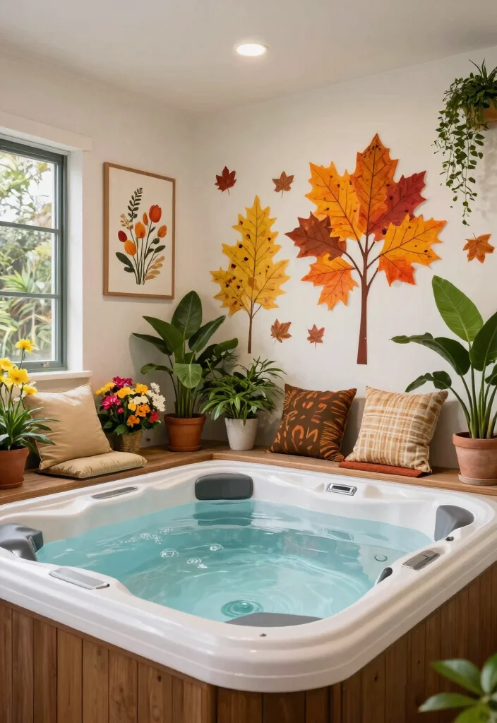 6 Cozy Hot Tub Room Ideas for an Indoor Escape 6. Seasonal Sanctuary Embrace Nature Year Round 0