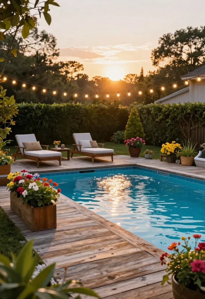 6 Creative Above Ground Pool Siding Ideas to Hide Metal 2. Rustic Wooden Decking 0