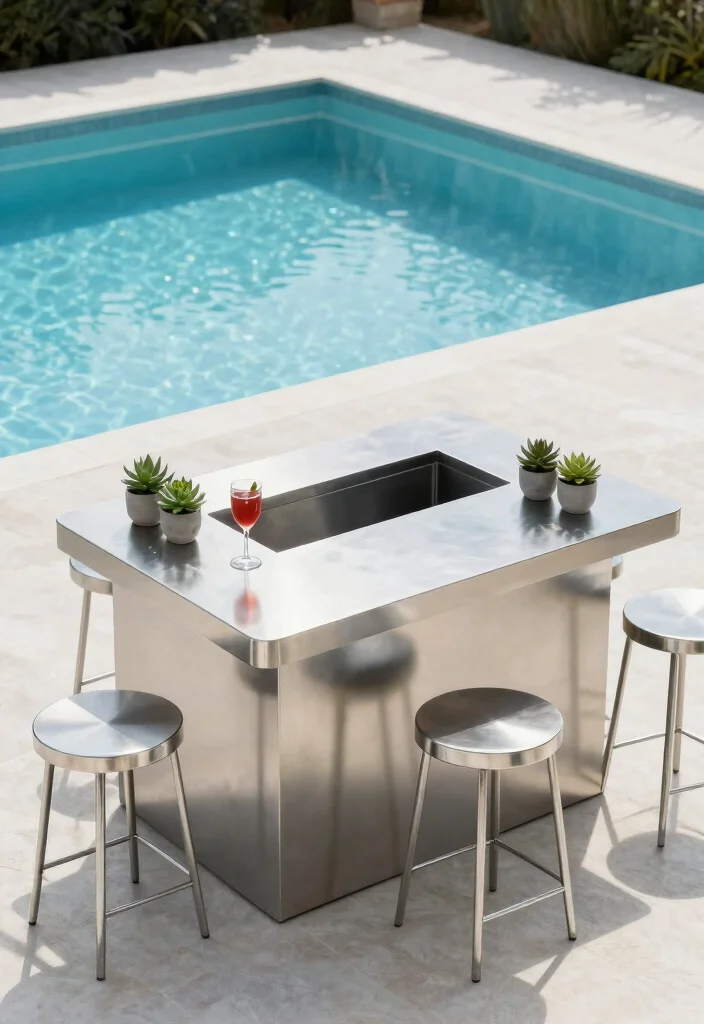 6 Fun Above Ground Pool Bar Ideas for Summer Parties 6. Minimalist Pool Bar 0