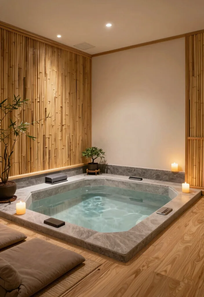 6 Luxurious Indoor Hot Tub Room Ideas for Home Bliss 45 6 Luxurious Indoor Hot Tub Room Ideas for Home Bliss 5. Zen Sanctuary Tranquil and Meditative 0