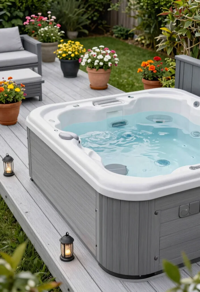 6 Safe Blow Up Hot Tub Deck Ideas Protect Your Base 1. Sturdy Composite Decking for Maximum Durability 0