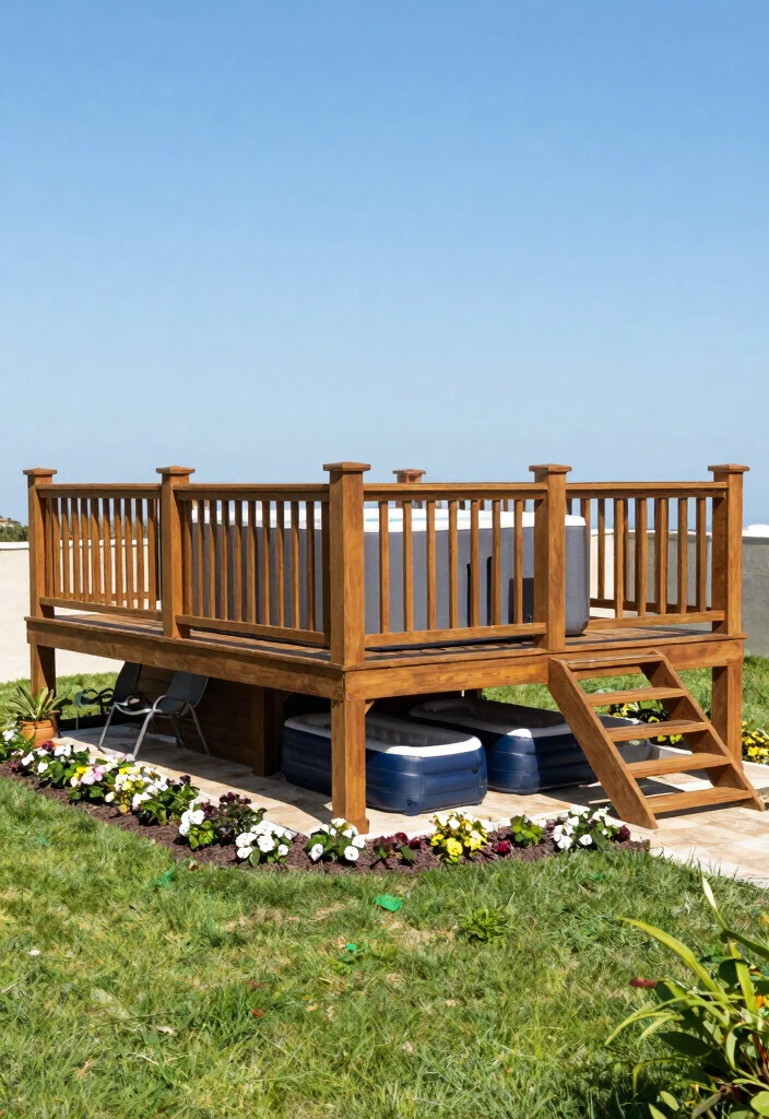 6 Safe Blow Up Hot Tub Deck Ideas Protect Your Base 2. Elevated Deck Designs for Better Drainage 0