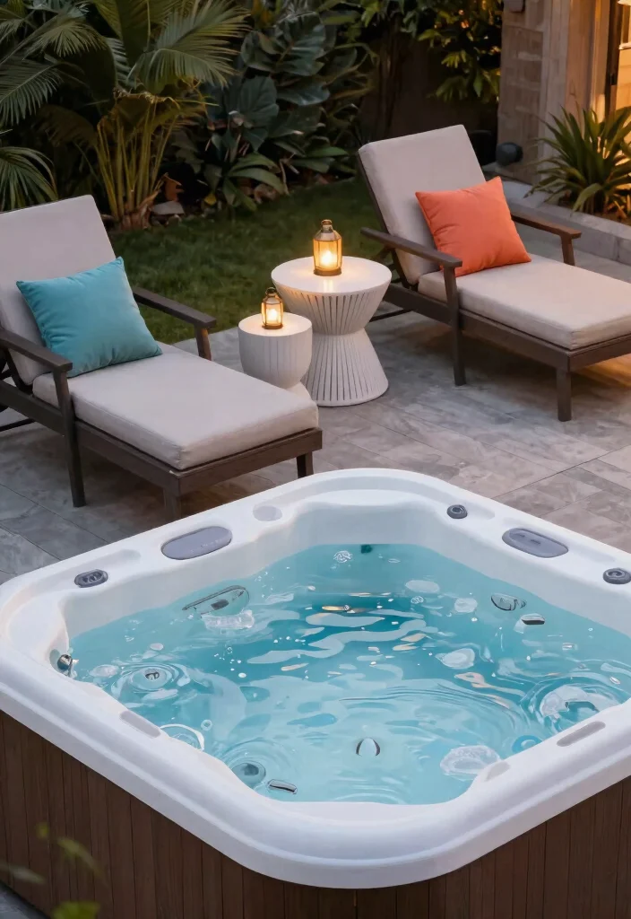 6 Safe Blow Up Hot Tub Deck Ideas Protect Your Base 5. Comfortable Furniture Setup for Relaxation 0