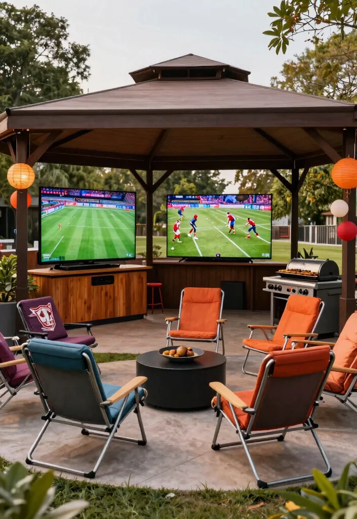 6 Smart Gazebo TV Ideas for the Ultimate Outdoor Theater 46 6 Smart Gazebo TV Ideas for the Ultimate Outdoor Theater 6. The Sports Fanatic Hub 0