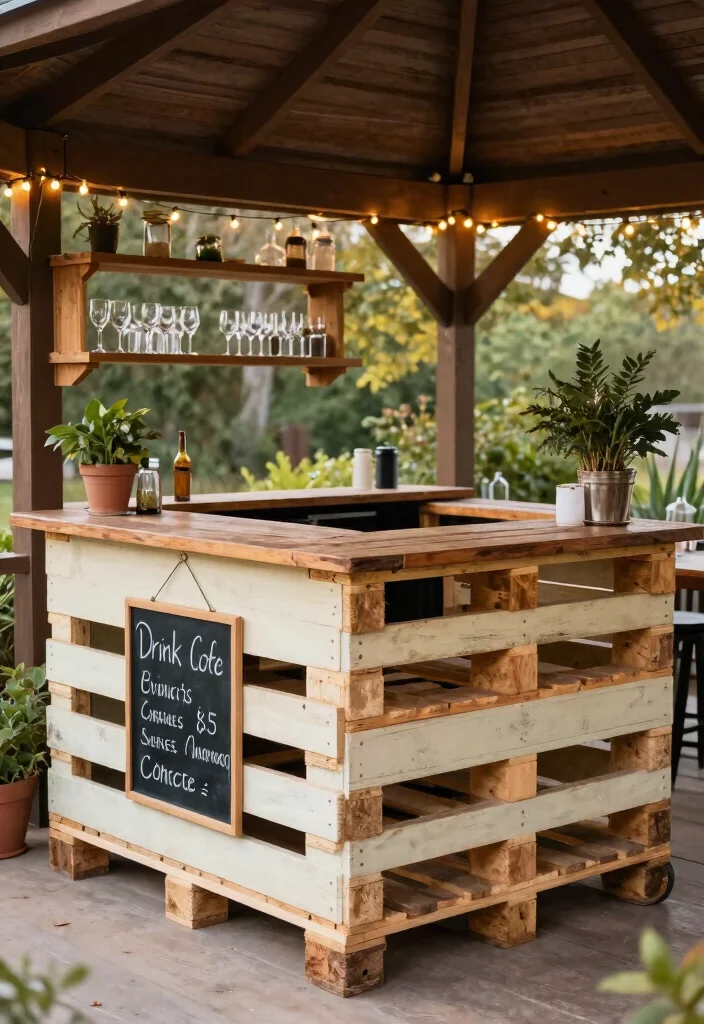 6 Social Gazebo Bar Ideas for the Best Home Parties 4. DIY Pallet Bar 0