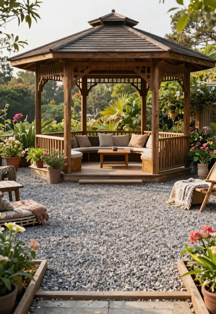 7 Best Gazebo Flooring Ideas Stone Wood Composite 5. Gravel for an Affordable Natural Touch 0