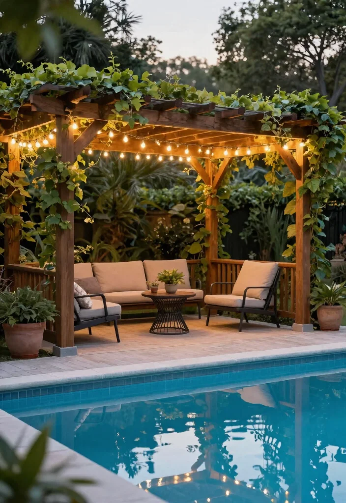 7 Cool Above Ground Pool Shade Ideas to Beat the Heat 2. Pergola Paradise 0