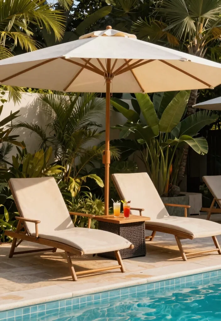 7 Cool Above Ground Pool Shade Ideas to Beat the Heat 7. Shade Providing Furniture 0