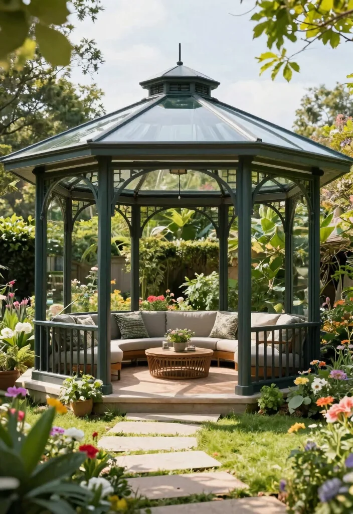 7 Durable Gazebo Roof Ideas to Weather Any Storm 6. Glass Roof Gazebo 0